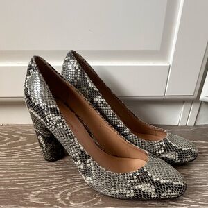 Banana Republic Women’s Snakeskin Block Heel Pumps – Size 9
